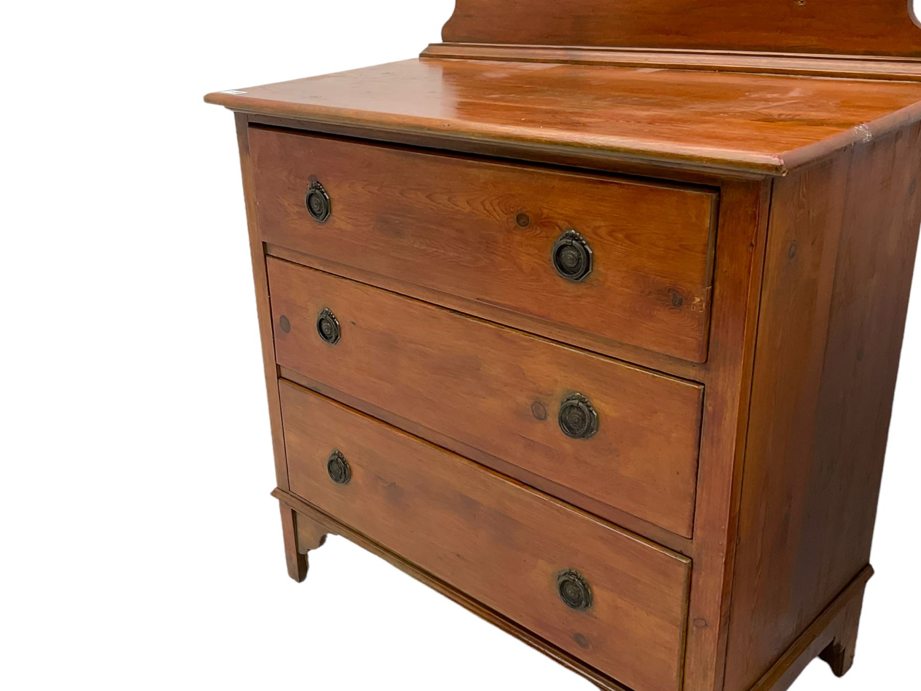 Two stained pine chests of drawers