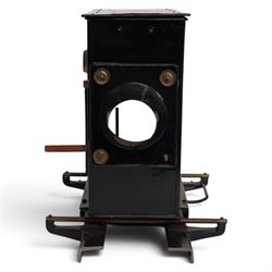 No. 1 Maltese Cross Empire lantern by W. Butcher & Sons together with a brass and black-japanned cine projector