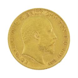 King Edward VII 1908 gold half sovereign coin