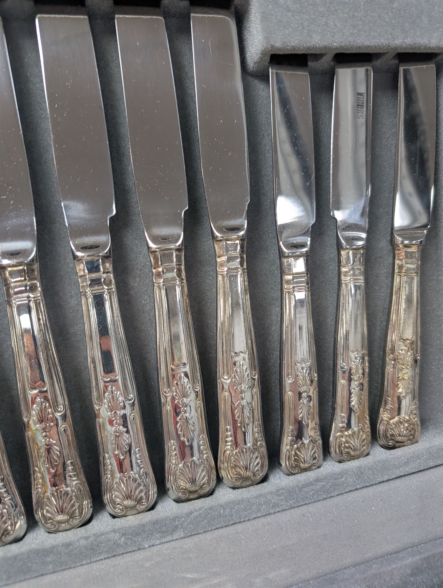 Viners King's Royale pattern canteen of silver plated cutlery for six place settings