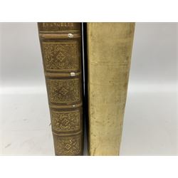 Ioanis Maldonati Sapharensis Societatis Jesu Theologi Commentarii In Quator Evangelistas .... Editio Postrema .... 1629 Paris Petri Billaine. Folio with later quarter leather binding; and Sacrorum Bibliorum Vulgatae Editionis Concordantiae Ad Recognitionem Iussu Sixti V. Pont. Max..... 1642 Antwerp. Folio quarter vellum with leather boards (2)