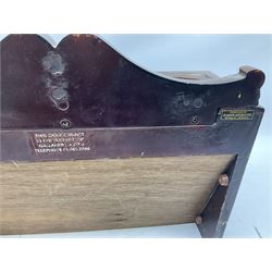 20th century Irish cigar shop display cabinet by Roger Aplin, Dublin, the box with hinged glazed front and decorative scroll top, H30.5cm