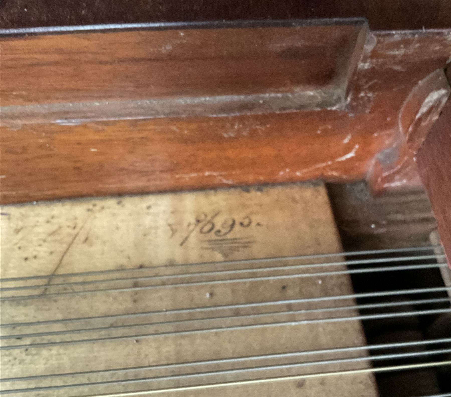 Early 19th century Grand Piano by John Broadwood & Son, London serial No 7695, 1820.
Early straight strung Regency Grand Piano, part re-furbished and re-strung, soundboard with some small cracks, bridges good, action and damping responsive but requirering adjustment in places, English grand action with a six octave keyboard, with 73 keys C1-C7, with Ivory naturals and ebony sharps, Lyre with sustain and una-chorda pedals, satinwood case with ebony inlay and crossbanding, adjustable open lattice music desk, raised on four turned legs with castors. In 1818 two years before this piano was manufactured, a similar piano of this design was presented to Beethoven by Thomas Broadwood.

 You can find and listen to examples of Alan Cuckston playing this particular Broadwood Grand in the links below:

Piano Sonata in F Sharp Minor Op.49 - 'Sonate Mélancolique' by Ignaz Moscheles
Piano Sonata in E Flat Major Op.1 No.1 by John Field


Given the intricate nature of these historic instruments, specialist support will be available if required, to assist successful buyers with safe removal and onward handling. Price upon application.


This item has been registered for sale under section 10 of the APHA Ivory Act Reference LD2EPXNB