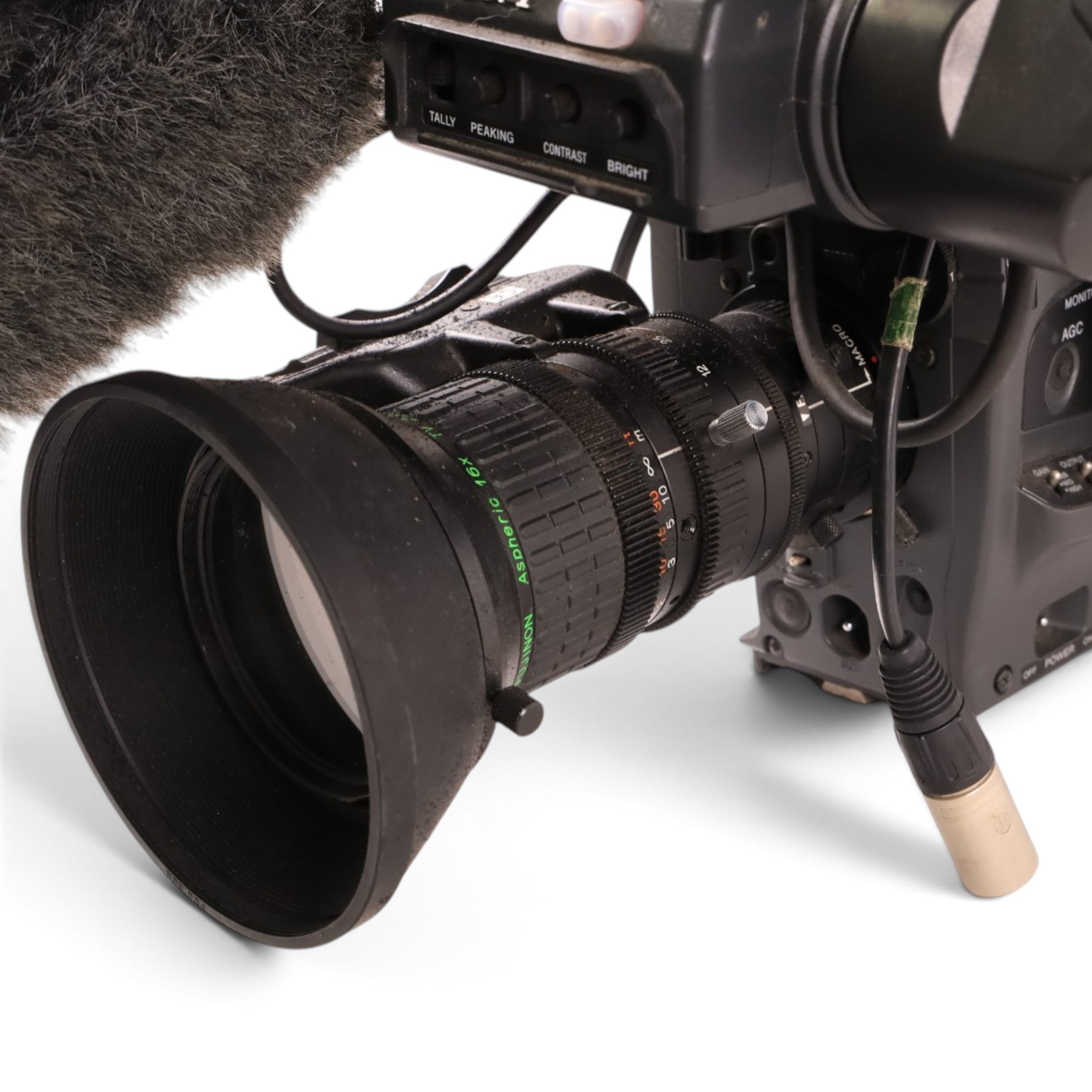 Sony Pro-Betacam SP Camcorder UVW-100BP serial no. 41461, with a Fujinon Aspheric 16x TV Zoom lens, and related accessories including boxed PAG SF1 battery charger, PAGbelt IC2 integral charger, eight PAG NFX 1 rechargeable batteries and a Panasonic AG-B640 AC adapter, previously used by Andrew Dow at the National Railway Museum
