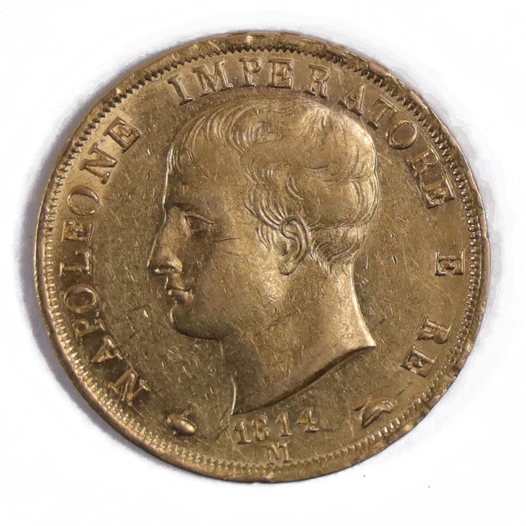 Italy Napoleon I 1814 gold forty lire coin