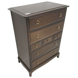 Stag Minstrel - mahogany straight-front combination `chest, fitted with three short between four long drawers