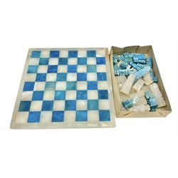 Onyx chess set and board 