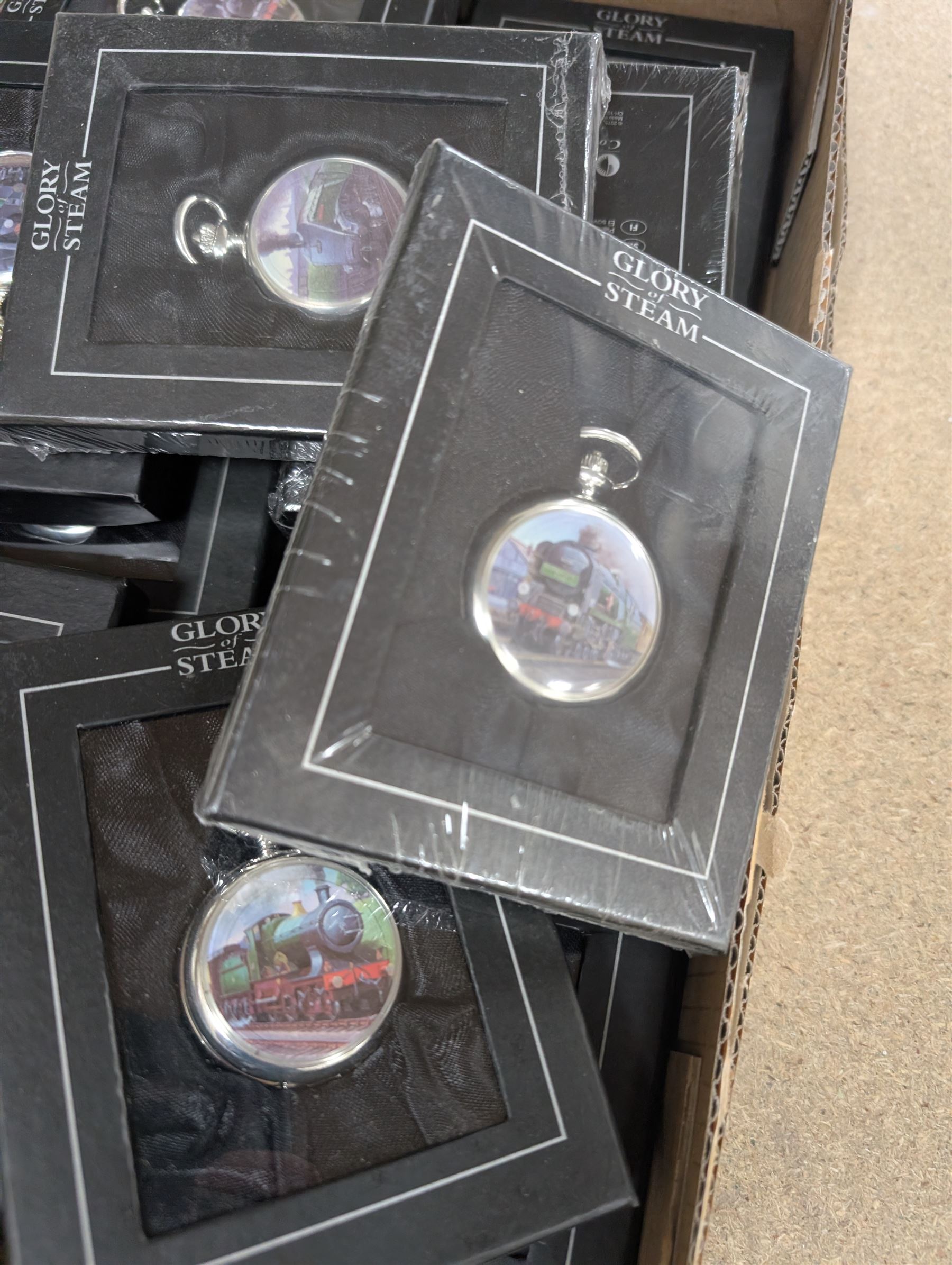 Seventeen Atlas Editions Glory of Steam pocket watches, boxed