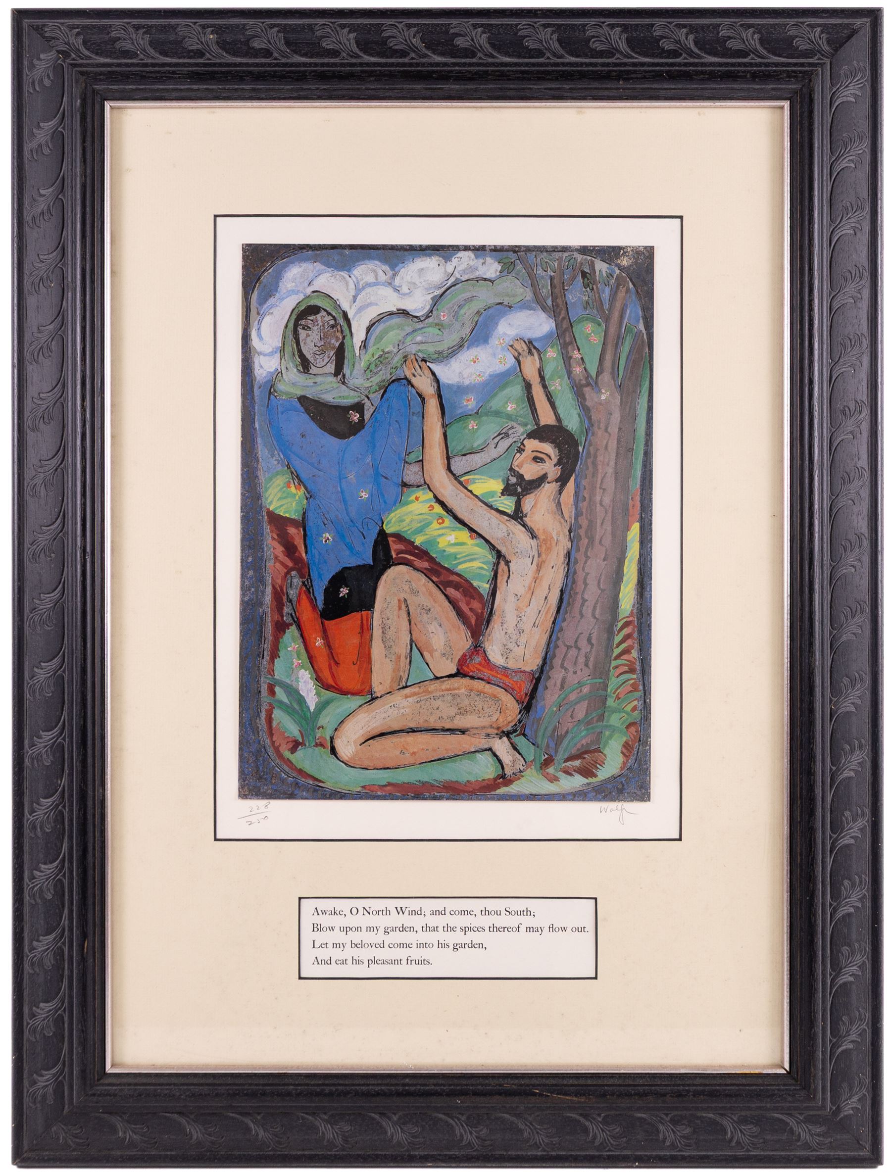 Edward Harris Wolfe (South African 1897-1982): 'Song of Songs', set of twelve limited edition lithographs on silvered paper each signed and numbered 228/250 in pencil, 36cm x 26cm, in matching frames (12)