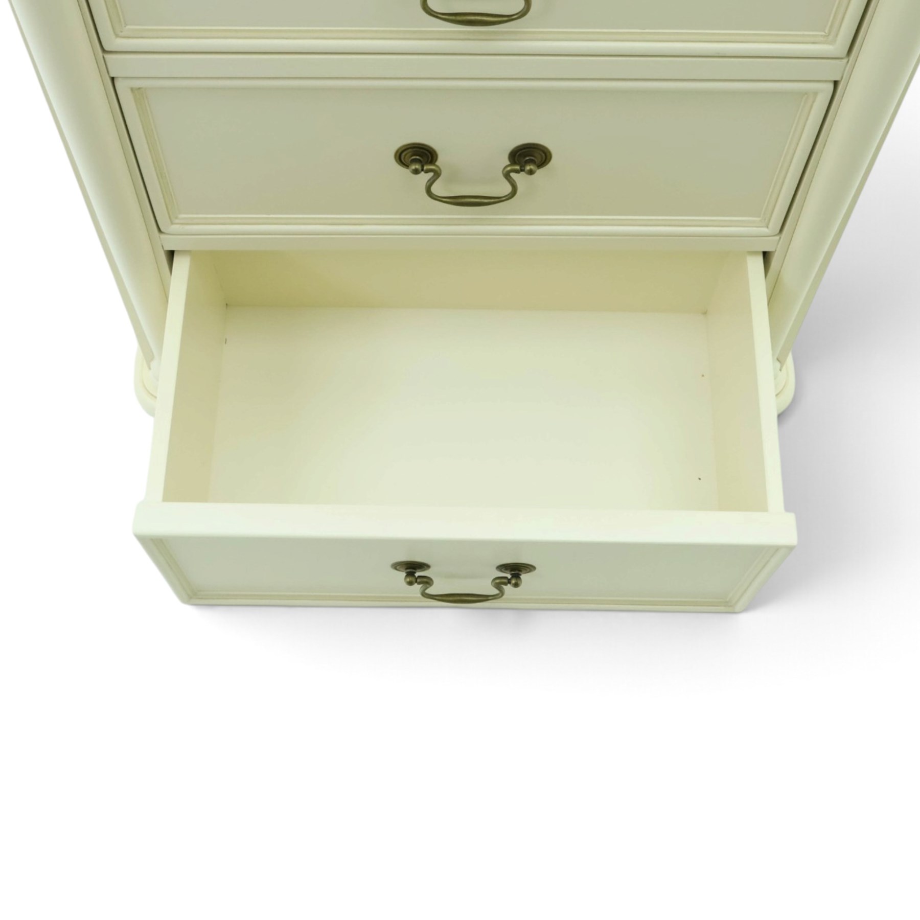 Laura Ashley - 'Clifton' tall pedestal chest, fitted with six graduating long drawers flanked by half-canted pilasters, raised on turned feet, in ivory finish