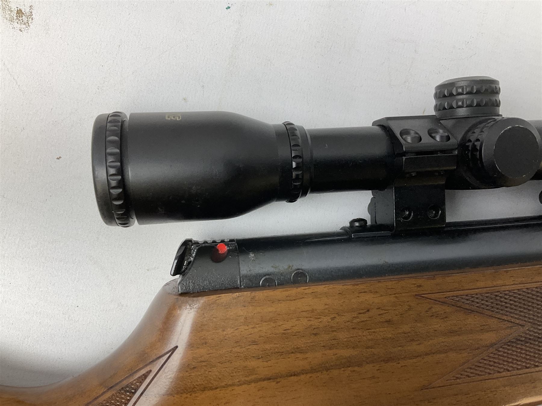 Hatsan Model 60S .22 air rifle with break-barrel action and Hawke 4 x 32 telescopic sight L115cm; in Field Sport fleece lined gun sling