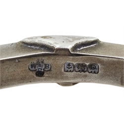 Pair of silver horseshoe napkin rings by William Base & Sons, Birmingham 1928, 
 retailed by Jamieson & Carry, Aberdeen, cased