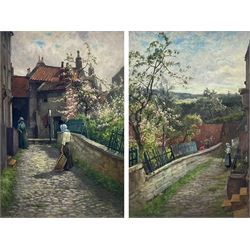 Arthur Blackburn (British 1853-1925): 'Bloomswell - Robin Hoods Bay', pair oils on board signed, titled on original frames 43cm x 28cm (2)