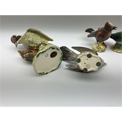 Collection of Beswick birds, comprising woodpecker model no 1218, jay model no 2417, cuckoo model no 2315, lapwing model no 2416, lesser spotted woodpecker model no 2420, and kookaburra 1159. 