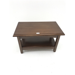 Brushed brass finish adjustable standard lamp (H154cm) a mahogany side table and a stool (3)