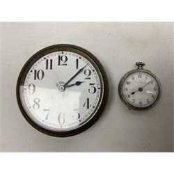 Three silver cased open face pocket watches, together with two other watches, horn pendent etc 