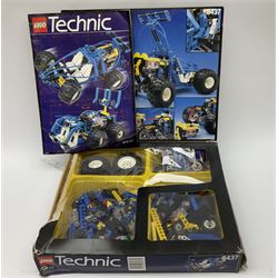 Lego - constructed Technics jeep with box no.8437 containing various sections; Technics sets  nos.42027 and 42020; Ninjago set no.2506; and twelve other boxed Lego items - nos. 7145, 31314NA, 3844, 75879, 7741, 70160, 5763, 31001, 4918, 40206, 6200 etc
