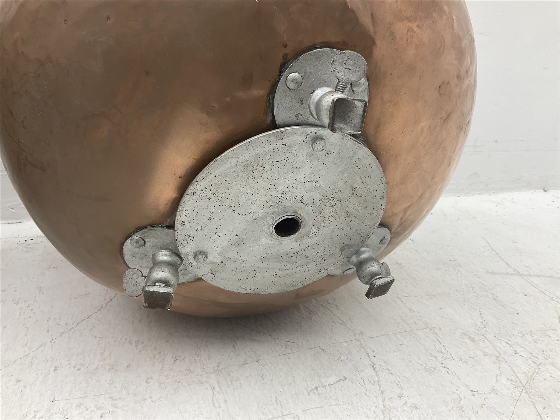 Pair of vintage copper timpani drums D65cm H46cm (2)