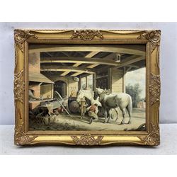 Glynn Williams (British 1955-): The Blacksmith, oil on board signed 30cm x 40cm