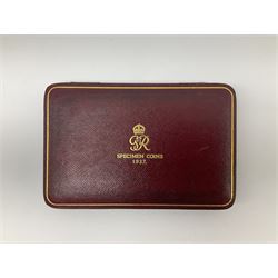 King George VI 1937 specimen coin set, fifteen coins from farthing to crown including Maundy money, in the original case