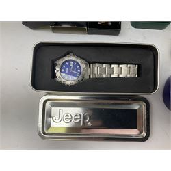 Collection of wristwatches including Curtis Liberty, eight Claude Valentini, Jeep, Limit, Avia, Philip Persio and Sekonda (27)