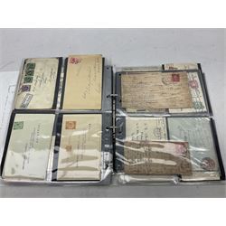 Queen Victoria and later Great British and World postal history, including postal stationary, mourning covers, QV Natal one penny stamps on cover, registered letters, postmark interest etc, housed in a ring binder folder