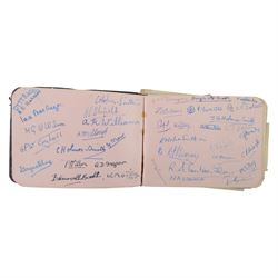 1940s/1950s autograph and sentiment book, with various signatures, including spurious signature for former Prime Minister Anthony Eden, together with a facsimile printed letter dated November 30 1950, 'Thank you so much for your good wishes on my birthday' the paper embossed with House of Commons logo and with printed Winston Churchill signature