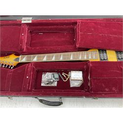 Shine offset V-shaped six string electric guitar, in fitted case