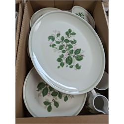  Royal Albert Rose Arbour tea and dinner service, including plates, bowls, jugs, serving bowl etc in three boxes 