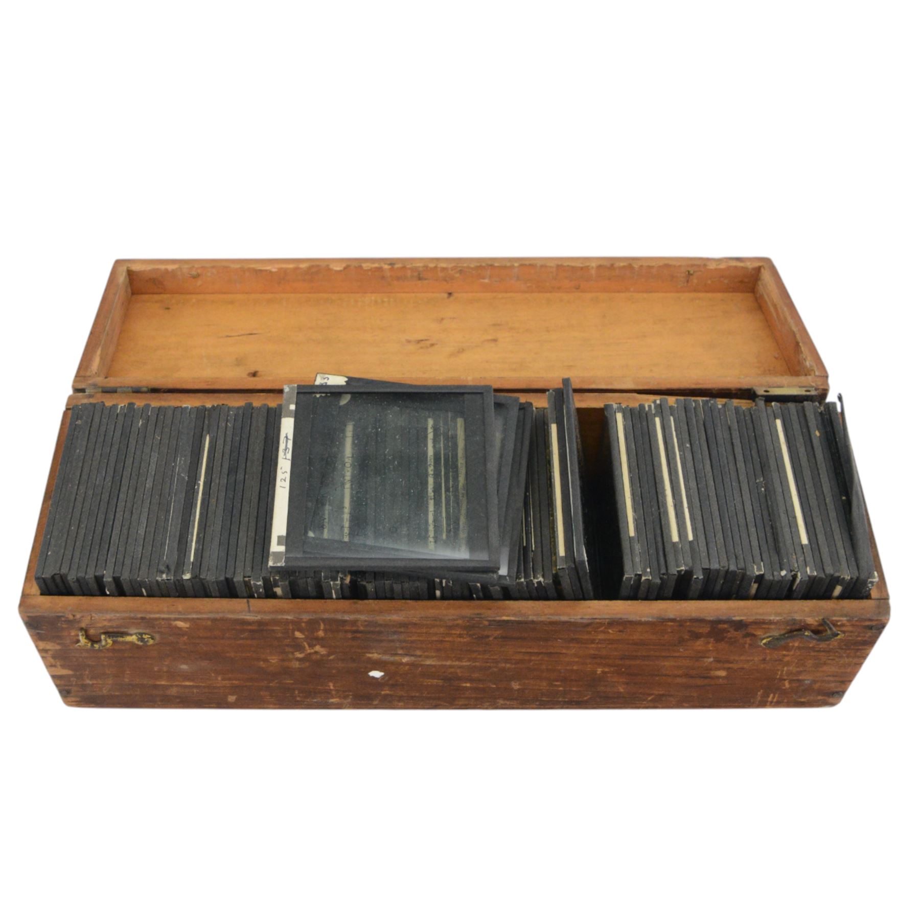 Collection of over 400 magic lantern slides, on various subjects including UK and World travel, orchids, mathematics, geometry, circuitry, religion and prayer