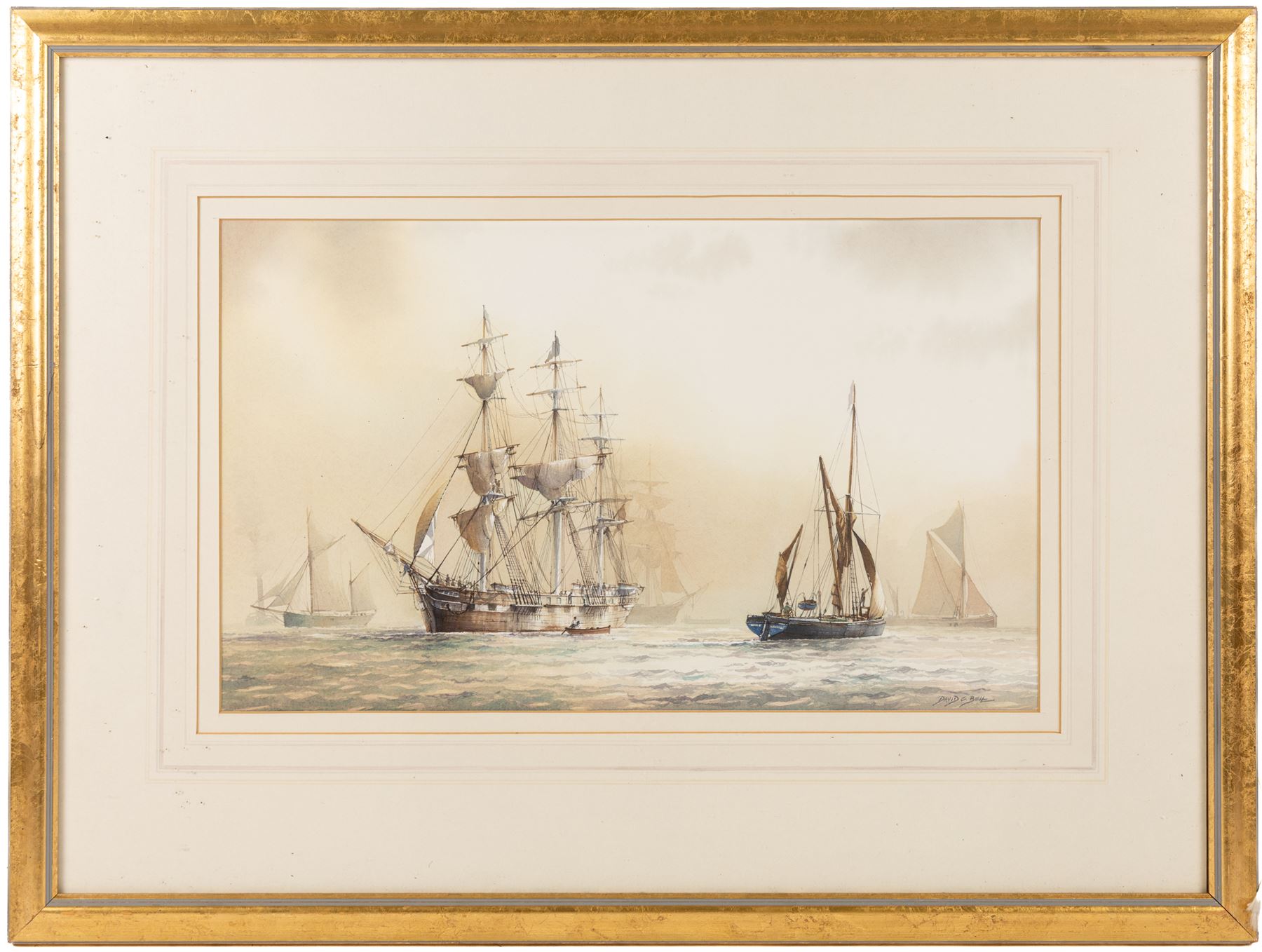 David C Bell (British 1950-): 'The Marlborough', watercolour signed, titled verso 30cm x 50cm