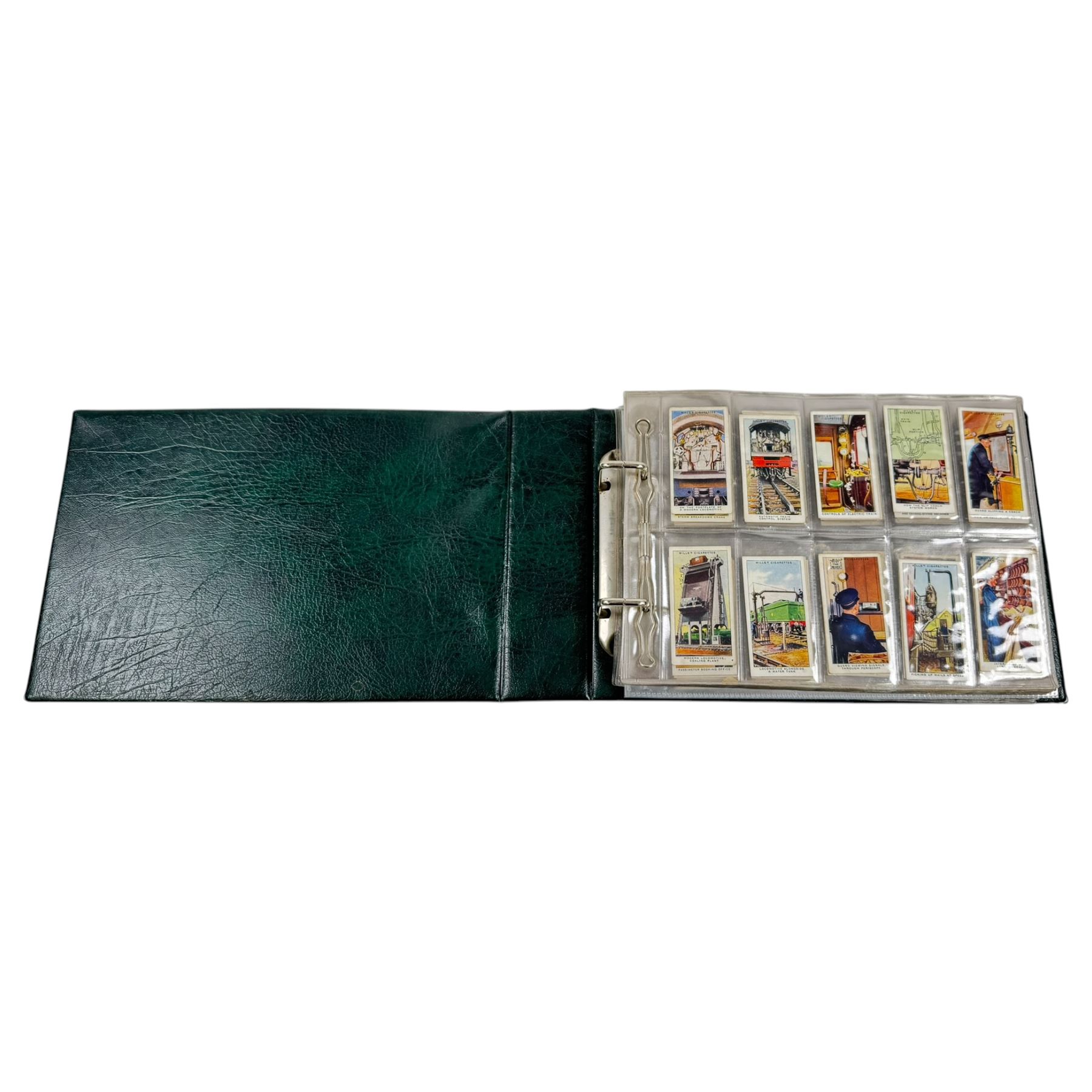 Two albums of cigarette cards, including railway, travel, African, sporting and sightseeing examples