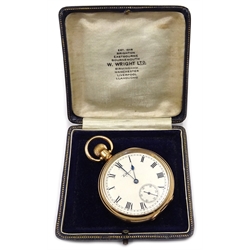  Early 20th century gold-plated crown wind pocket watch by Waltham   
