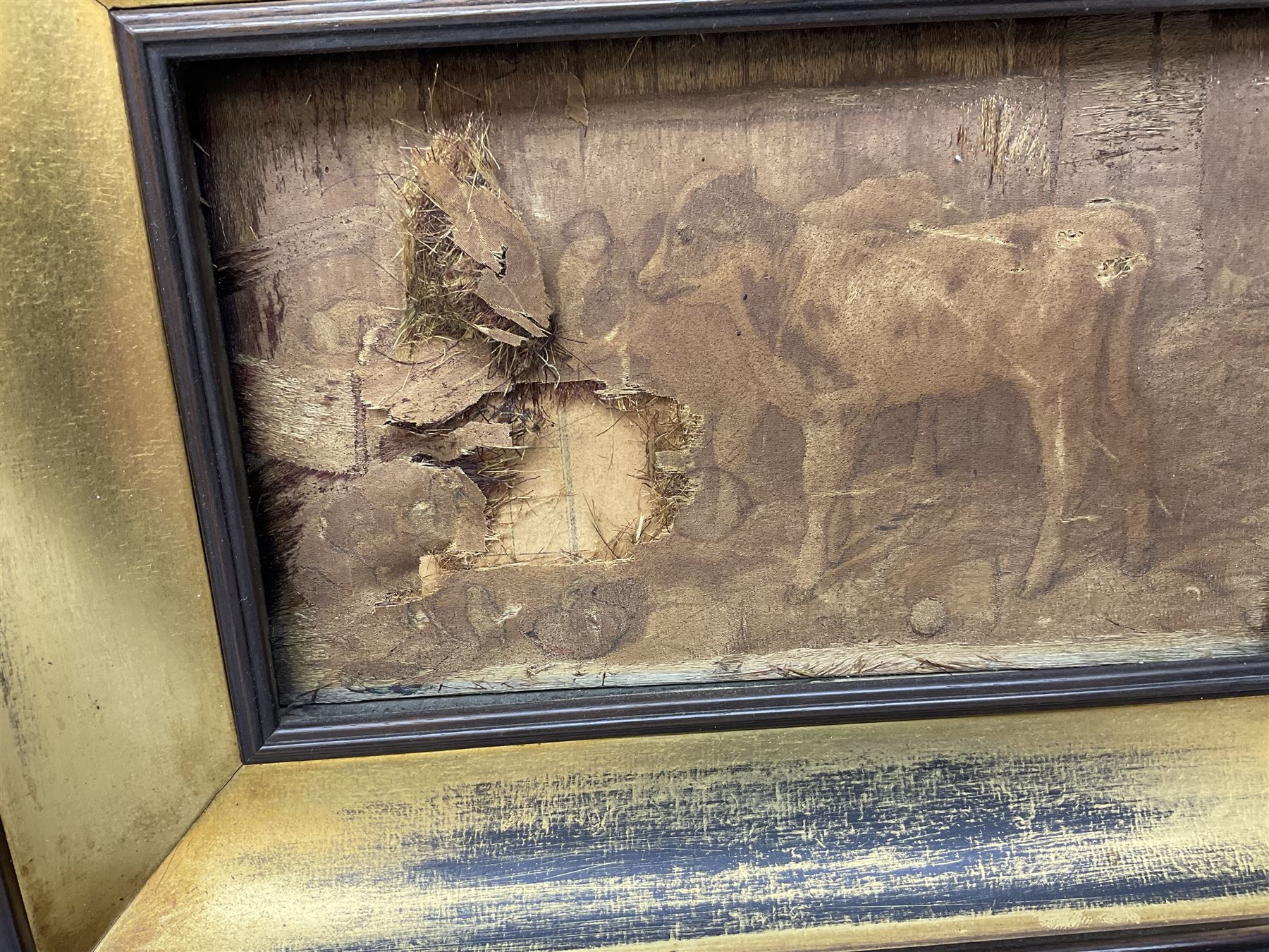 Victorian silhouette; after Josepha Reynolds 'A Bacchante', 19th century print; after John Hoppner pair 19th century colour prints, Frank Paton 'Not at Home', etching signed in pencil, together with etching, engraving and frame (9)