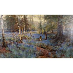 William Gilbert Foster (Staithes Group 1855-1906): The Bluebell Meadow, oil on canvas signed 75cm x 126cm 
Provenance: gifted by the artist to his pupil Hilda Annetta Walker (1877-1960), and thence by descent to the vendor, Walker's great-nephew; never been on the open market.