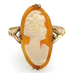 Rose gold cameo ring stamped 9ct, cameo brooch stamped 9ct, 18ct gold ring, cameo jewellery, silver brooches etc