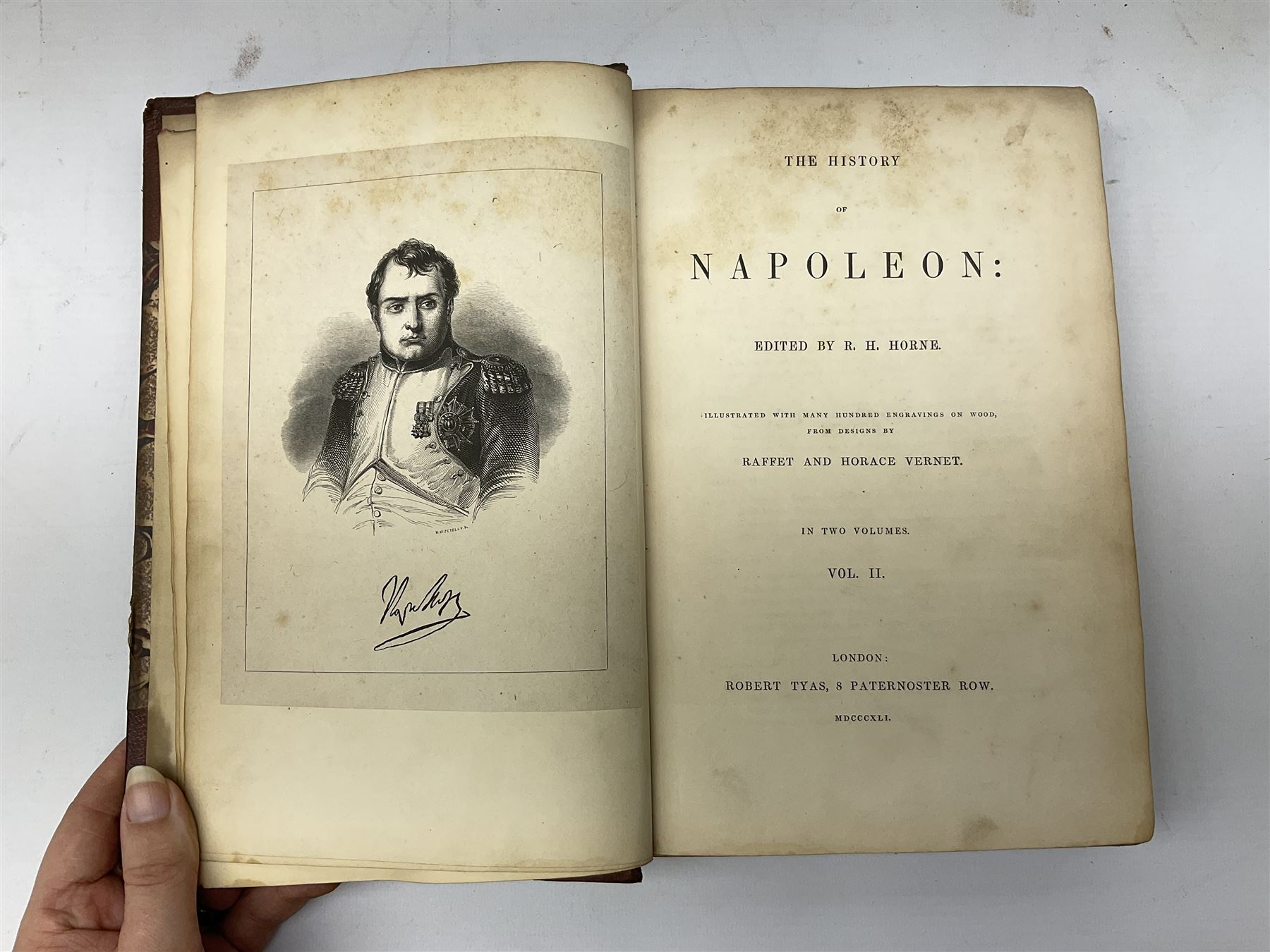 Twenty-seven 19th century leather bound books including The History of Napoleon Edited by R.H. Horne.1841; The Great Diamonds of the World by Edwin W. Streeter. 1882 Second edition; works by Voltaire; etc (27)