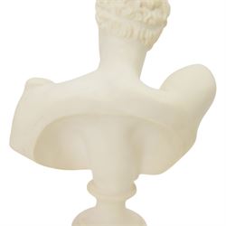 Two composite busts, the first example Apollo Belvedere, signed Diogenes, the second bust of Hermes, signed Pegasus, H32cm