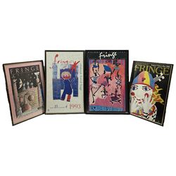 Edinburgh Festival Fringe: Set four vintage colour lithograph posters designed by 'Fringe Schools Poster Competition' winners dated 1985, 1987, 1989 and 1993 max 75cm x 50cm (4)