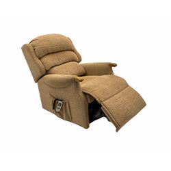 Sherborne three seat sofa (W211cm, D100cm, H100cm), and matching electric reclining armchair (W75cm)