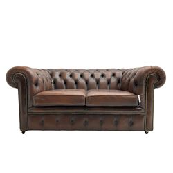 Chesterfield two seat sofa, upholstered 