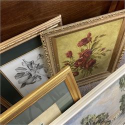 Various framed pictures and prints and needlework etc