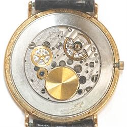 Piaget Altiplano ultra thin 18ct gold diamond set manual wind wristwatch, Ref. 2642, Cal. 20P2, silvered dial with baton hour markers, the gold outer ring set with eight round brilliant cut diamonds, on brown leather strap with Piaget 18ct gold buckle and 18ct gold diamond set spacer