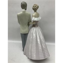 Lladro figure, An Evening Out, modelled as a man and women in evening dress, no 5540, year issued 1988, year retired 1991, H32cm
