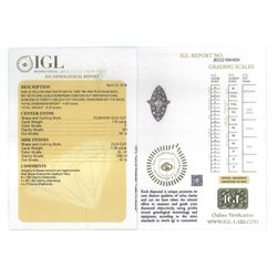 19th century 18ct gold and silver diamond marquise shaped cluster ring, the principal old cut cushion cut diamond of 1.15 carat, in a six claw setting, with pave set old cut diamond surround of 3.28 carat, pierced scroll design gallery and fleur-de-lis shoulders, French (Paris) import mark, total diamond weight 4.43 carat, with IGI report