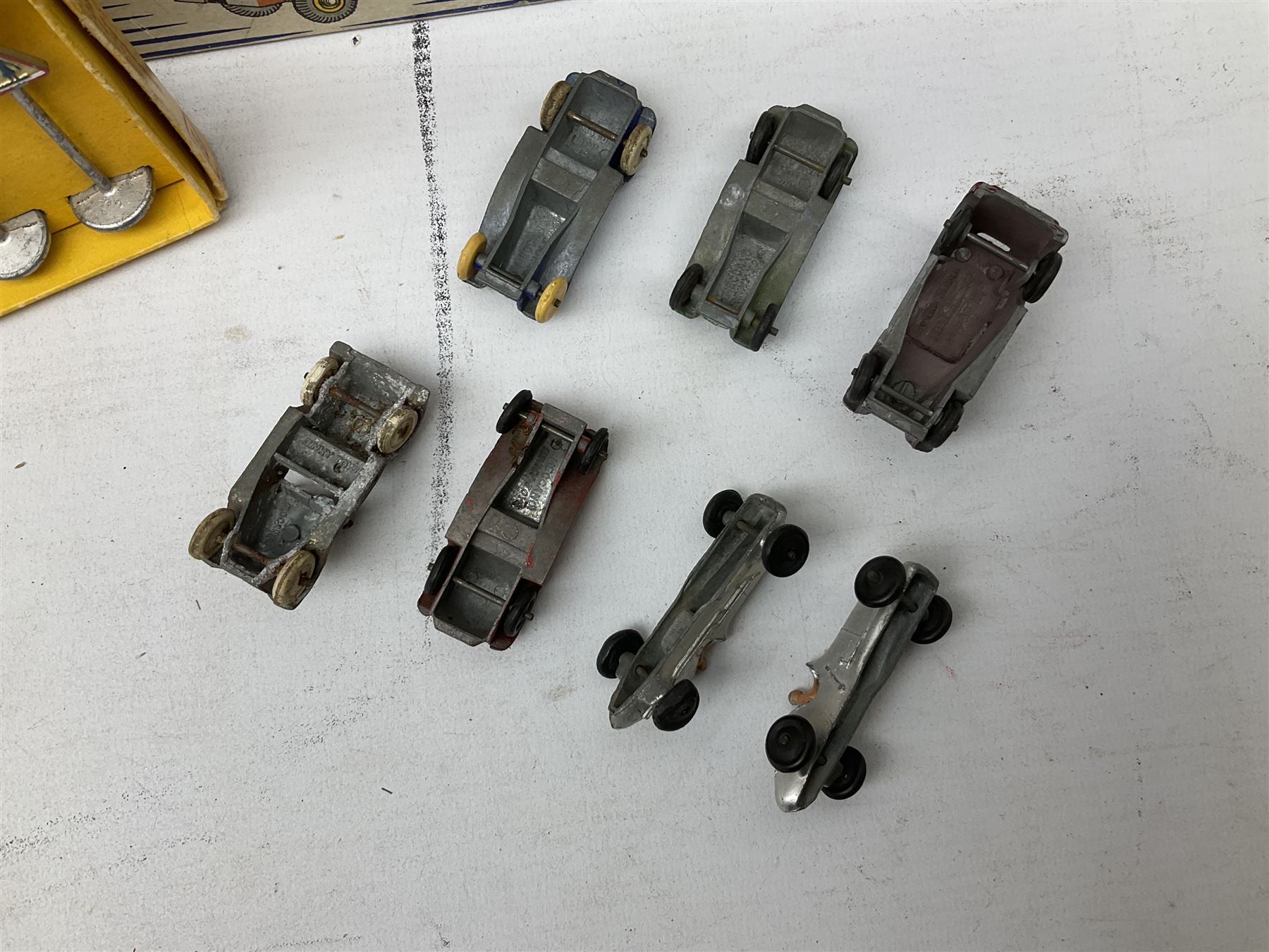 Dinky - Supertoys 20-Ton Lorry mounted Crane 'Coles' No.972; boxed; French made Miniature Road Sign Set No.41; boxed; and seven unboxed small die-cast models (9)