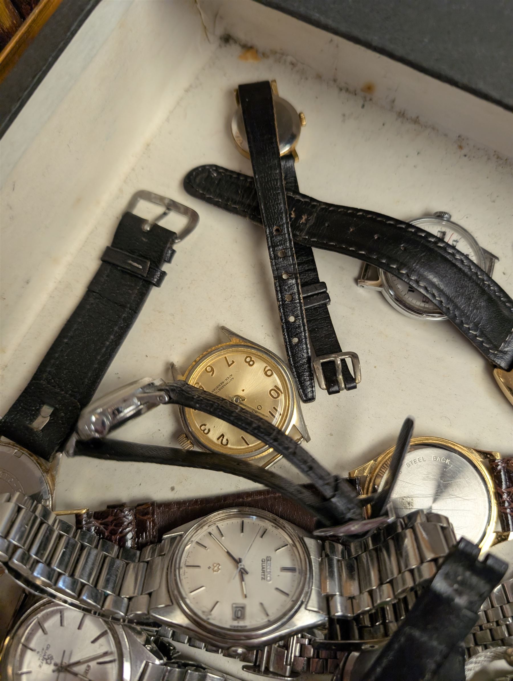 Collection of wristwatches, including Seiko, Timex, Corvette etc