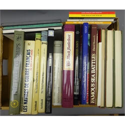  Twenty-four books of Naval and Maritime interest including reprints of early Jane's Fighting Ships, Admiralty Distance Tables, The Royal Navy in Focus etc  