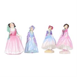 Four Royal Doulton miniature figures, comprising Mirabel M68, Pantalettes M15, The Paisley...