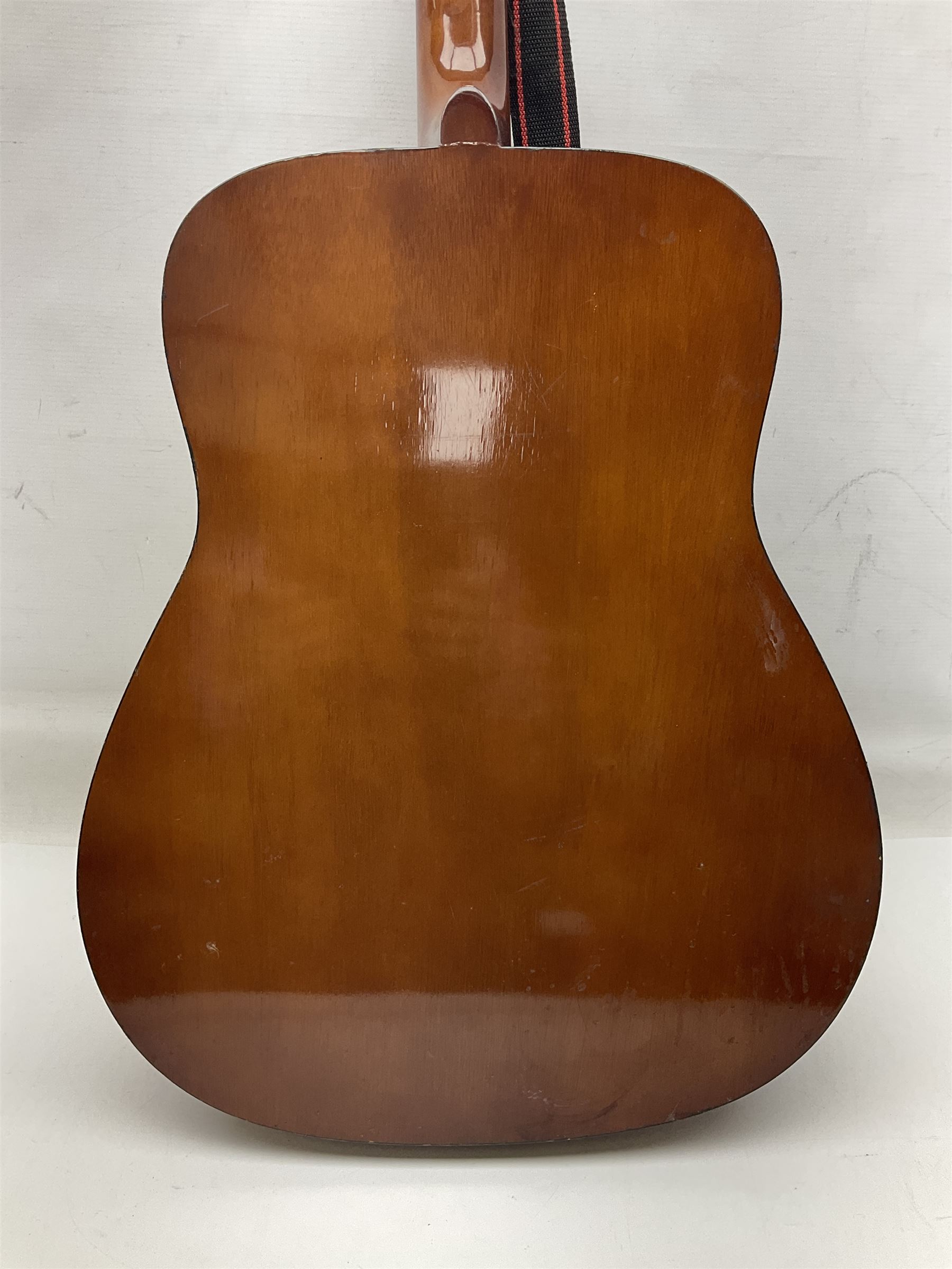 German Hoyer twelve-string acoustic guitar with metallic paper label L106cm; and Indonesian Yamaha F-310 acoustic guitar (2)